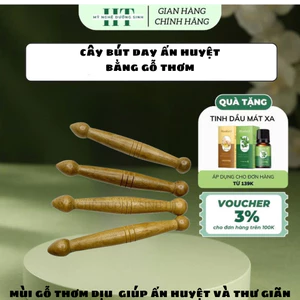 Bút ấn huyệt bằng gỗ thơm, giúp lưu thông khí huyết, cạo gió mát xa làm đẹp- Mỹ Nghệ Dưỡng Sinh HT