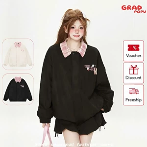 Áo khoác nữ GRADPOPU da lộn phong cách mới – Họa tiết bướm 3D độc đáo, thời trang đầu thu AK112