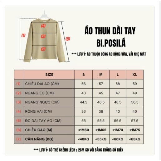 [A08 -HÀNG MỚI VỀ ] BI.POSILÁ ÁO THUN NỮ BASIC CỔ TRÒN DÀI TAY VẢI COTTON CO GIÃN 4 CHIỀU MỀM MỊN THOẢI MÁI áo phông