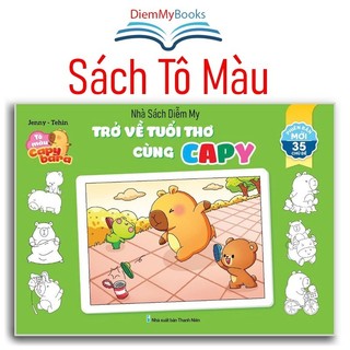 Sách Tô màu Capybara Vui Chơi Mỗi Ngày, Capy Và Những Ngời Bạn Trở về tuổi thơ cùng Capy dành cho trẻ em và Người Lớn