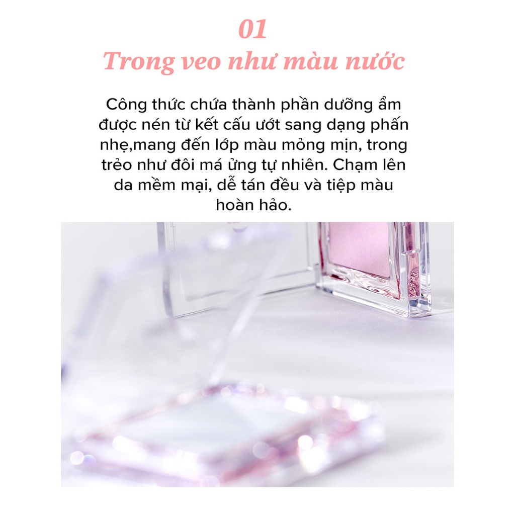[LG Makeup VN] Phấn má hồng Glint 2.4g đa năng dạng nén cùng hạt ngọc trai, mịn màng, mỏng nhẹ