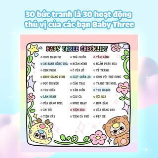 Sách tô màu Baby Three & Cầu vồng cảm xúc. Sách Tô Màu Thư Giãn 30 chủ đề 62 trang