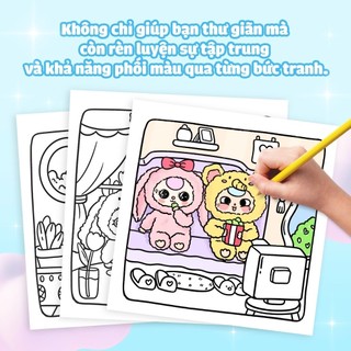 Sách tô màu Baby Three & Cầu vồng cảm xúc. Sách Tô Màu Thư Giãn 30 chủ đề 62 trang