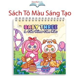 Sách tô màu Baby Three & Cầu vồng cảm xúc. Sách Tô Màu Thư Giãn 30 chủ đề 62 trang