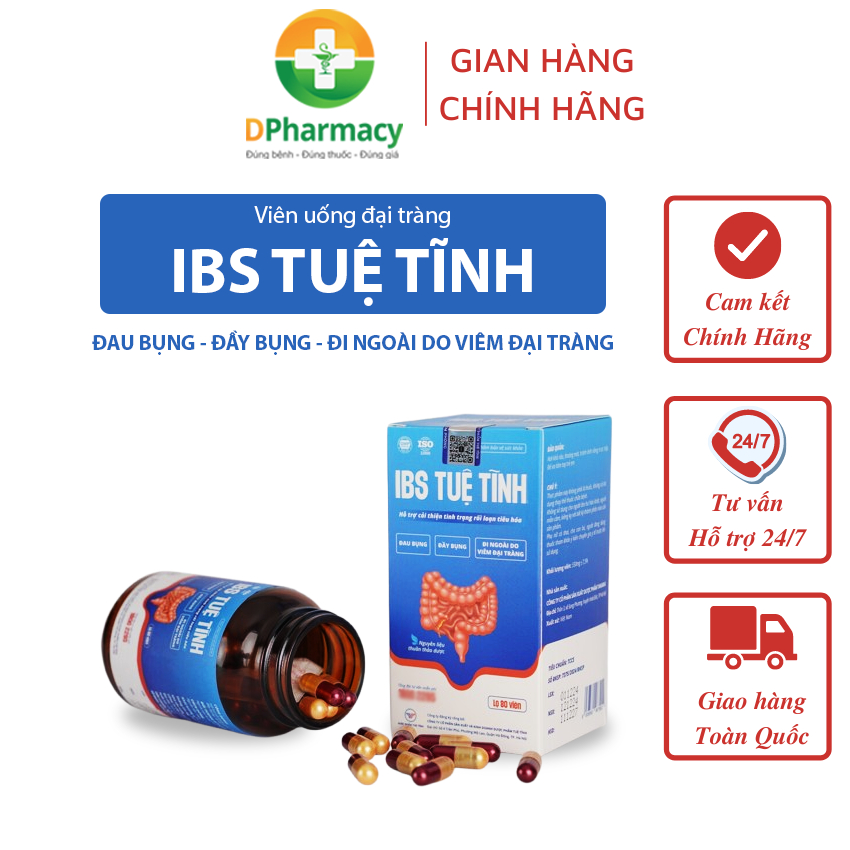 Viên uống đại tràng IBS Tuệ Tĩnh, hỗ trợ tình trạng đau bụng, đầy bụng, viêm đại tràng, HCRKT