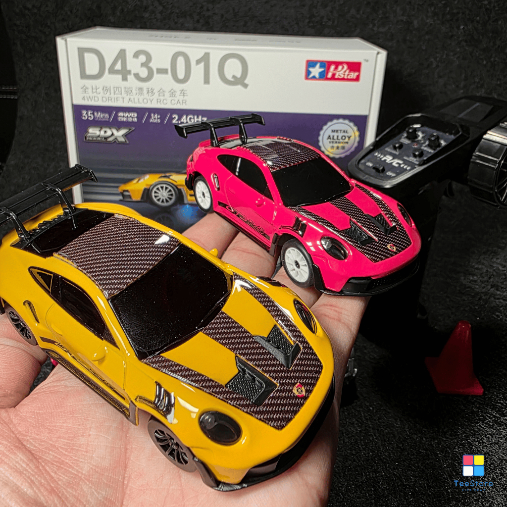 [RC Drift] Xe điều khiển từ xa dirft Porsche 911 & Nissan GTR tỉ lệ 1:43 - Gyro, Điều Tốc, Servo.