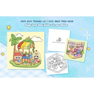 Sách tô màu Secret Corner Baby Three Coloring Sách Tô Màu Thư Giãn Babythree dễ thương Cho Bé
