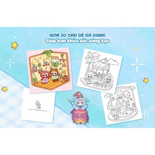 Sách tô màu Secret Corner Baby Three Coloring Sách Tô Màu Thư Giãn Babythree dễ thương Cho Bé