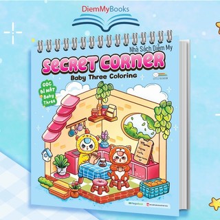 Sách tô màu Secret Corner Baby Three Coloring Sách Tô Màu Thư Giãn Babythree dễ thương Cho Bé