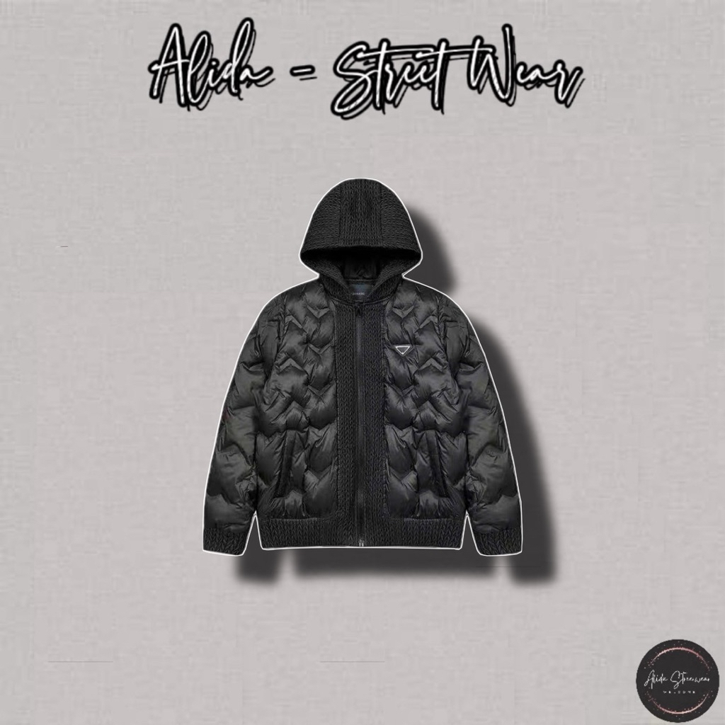 ⚡️[Hight Quality] Áo Khoác Phao Pr4 Embr1oed Jacket Nam Nữ - Điểm Nhấn Tay Len Phối Phao Dập Nổi Cao Cấp Loại 1