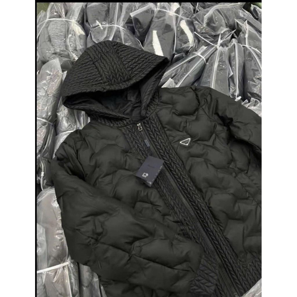 ⚡️[Hight Quality] Áo Khoác Phao Pr4 Embr1oed Jacket Nam Nữ - Điểm Nhấn Tay Len Phối Phao Dập Nổi Cao Cấp Loại 1