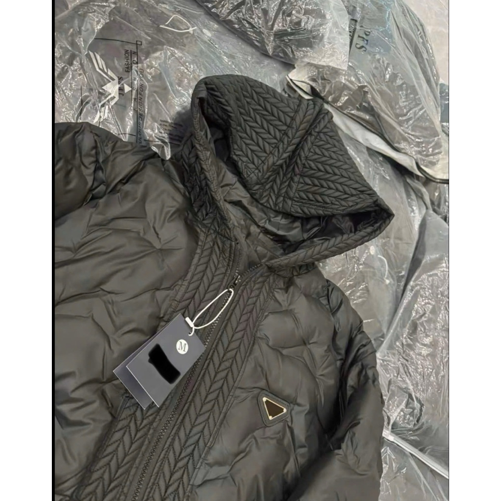 ⚡️[Hight Quality] Áo Khoác Phao Pr4 Embr1oed Jacket Nam Nữ - Điểm Nhấn Tay Len Phối Phao Dập Nổi Cao Cấp Loại 1