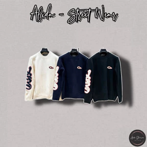 ⚡️[Hight Quality] Áo Sweater Len Sna1e Cổ Tròn Nam Nữ - Điểm Nhấn Thêu Hoạt Họa Tiết Tay Độc Đáo Loại 1