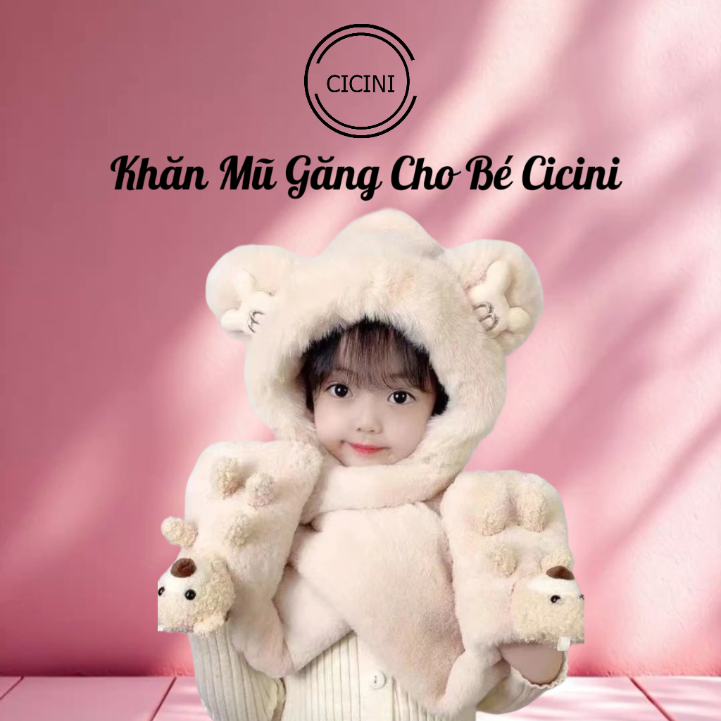 Mũ lông Cicini Cao Cấp Mã T84 Kèm Khăn Quàng Cổ Liền Găng Tay Dành Cho ...