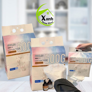 Khăn Mặt Khô Đa Năng Cotton An Toàn Túi 500Gram GD120 - Khăn Khô Cotton 20x20cm Có Quai Treo Phòng Tắm