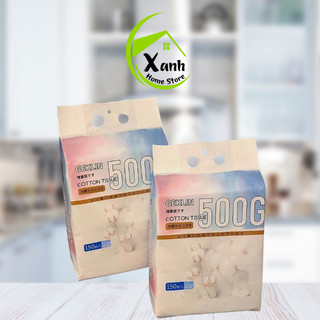 Khăn Mặt Khô Đa Năng Cotton An Toàn Túi 500Gram GD120 - Khăn Khô Cotton 20x20cm Có Quai Treo Phòng Tắm