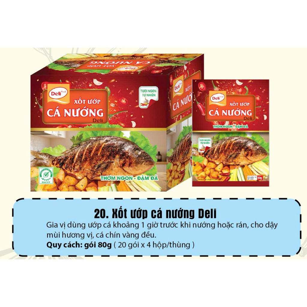 Combo Xốt ướp cá nướng Deli Foods 80g – Gia vị nêm sẵn tiện lợi, đậm vị tự nhiên, ngon chuẩn vị