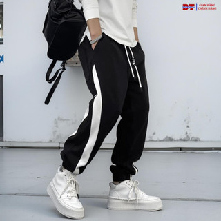 Quần JOGGER ống rộng hách dáng vải nỉ Phong cách Hàn quốc QUẦN DRAGON PHỐI SỌC dáng thể thao K1