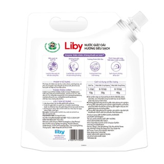 Nước giặt LIBY Hương Lavender túi 3kg, sạch sâu, giữ màu sợi vải