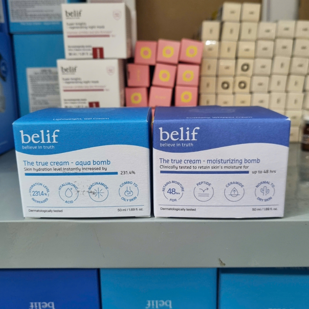 Kem Dưỡng Ẩm, Dịu Da Belif The True Cream Moisturizing/Aqua Bomb 25ml/30ml/ 50ml