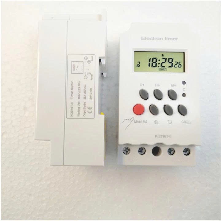 Công tắc hẹn giờ KG316 T-II/ 25A /220V chuẩn công nghiệp có khóa phím, timer hẹn giờ
