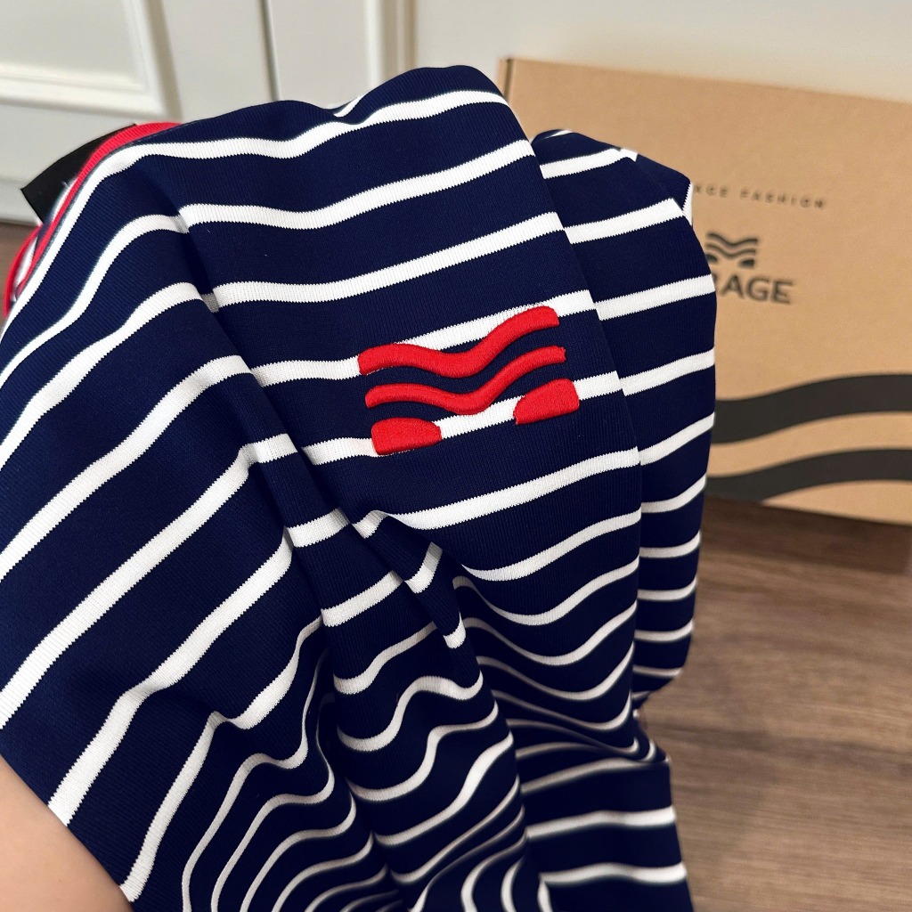 Áo Thun Mirage Cổ Viền Đỏ Sọc Xanh Đen Bắt Mắt Local Brand Chất Cotton Mềm Mịn.