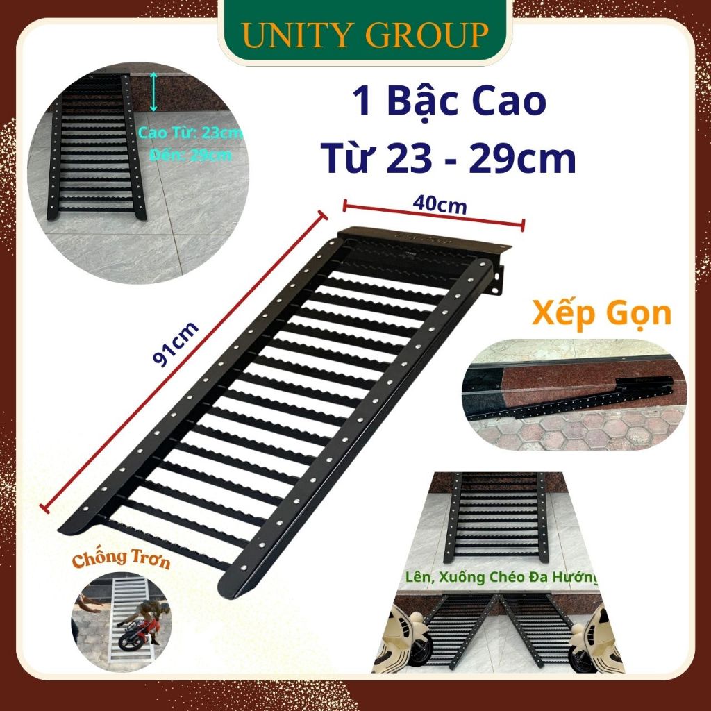 D91 - R40 Bậc cao từ 23 - 29cm Cầu Xe Lên Nhà Chéo Đa Hướng, Xếp Gọn ...