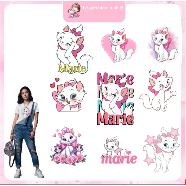 [HỎA TỐC] Hình ủi nhiệt quần áo mẫu MÈO CUTE nhiều mẫu,nhiều size, ủi tại nhà bằng bàn ủi