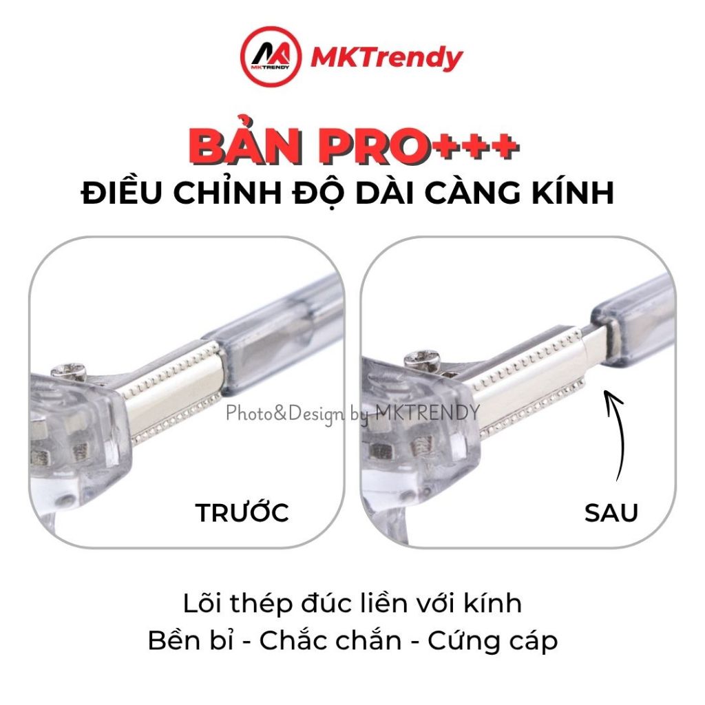 Kính đổi màu MKTRENDY gọng kính cận kim loại chữ V chống ánh sáng xanh chống tia UV thời trang nam nữ X15