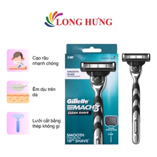 Dao cạo râu 3 lưỡi kép Gillette Mach 3 Clean Shave (1 cây)