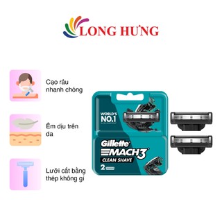 Lưỡi dao thay thế Gillette Mach 3 Clean Shave (Set 2 cái)