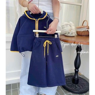 [B&G] Sét bộ thể thao thu đông 2 màu đỏ, xanh đen ca tính cho bé gái từ 10-45kg(2-12 tuổi)