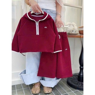 [B&G] Sét bộ thể thao thu đông 2 màu đỏ, xanh đen ca tính cho bé gái từ 10-45kg(2-12 tuổi)