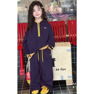 [B&G] Sét bộ thể thao thu đông 2 màu đỏ, xanh đen ca tính cho bé gái từ 10-45kg(2-12 tuổi)
