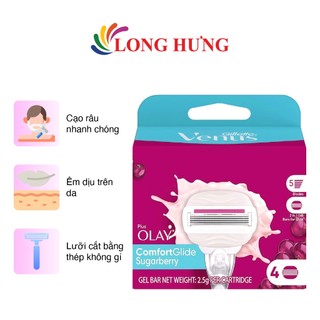 Lưỡi dao thay thế Gillette Venus Comfortglide Olay Sugarberry (Set 4 cái)
