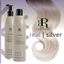 Cặp Dầu Gội Hấp Tím Khử Vàng RR Real Star Silver 350ml/1000ml – Bù Ánh Sắc Tím, Khử Ánh Vàng Tóc.