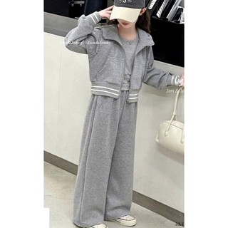 [B&G] Sét bộ thể thao áo khoác mũ kèm quần dài thu đông cá tính cho bé gái từ 10-45kg(2-12 tuổi)