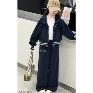 [B&G] Sét bộ thể thao áo khoác mũ kèm quần dài thu đông cá tính cho bé gái từ 10-45kg(2-12 tuổi)