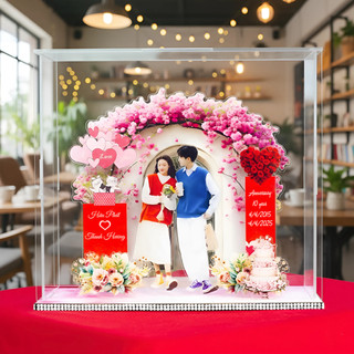 Standee In Theo Yêu Cầu - Mô Hình Lắp Ghép 3D, Kỷ Niệm Sinh Nhật, Quà Tặng Cặp Đôi (Tặng Hộp+ Túi)