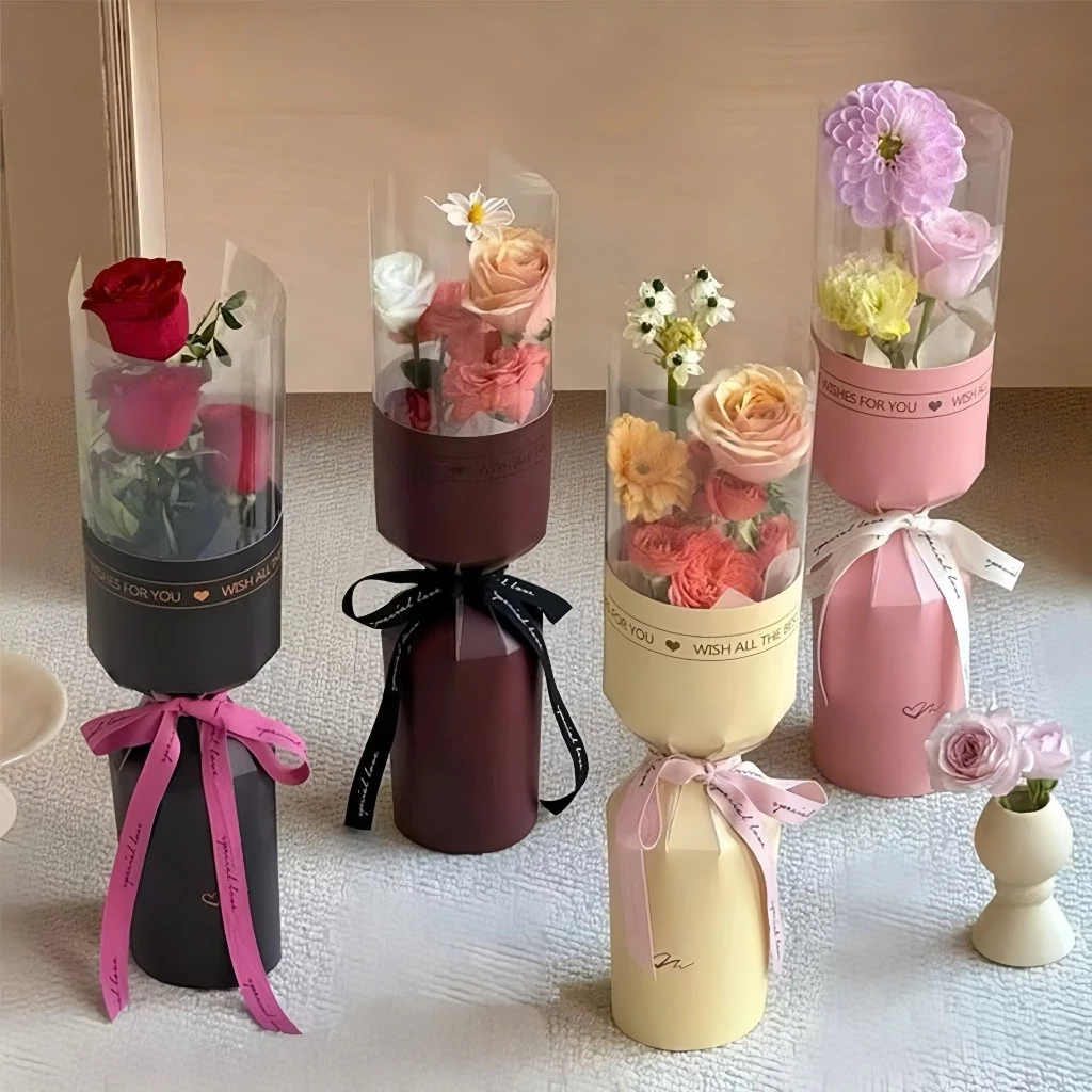 Sỉ 10 cốt giấy gói hoa 1-3 bông Bóng Kính, đủ màu hoạt tiết sang chảnh (mẫu mới 2025) - HAFA SHOP