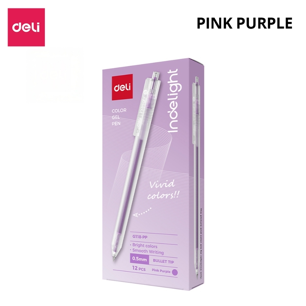 Bút Bi Nước Mực Gel Bấm Nhiều Màu Nhanh Khô 0.5mm Deli EG118
