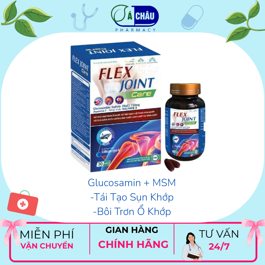 (Lọ 30 viên) Dưỡng Khớp Flex Joint Giúp Giảm Đau Nhứt Xương Khớp, Giảm Thoái Hoá Khớp, Tạo Dịch Nhờn Cho Khớp Khoẻ Mạnh