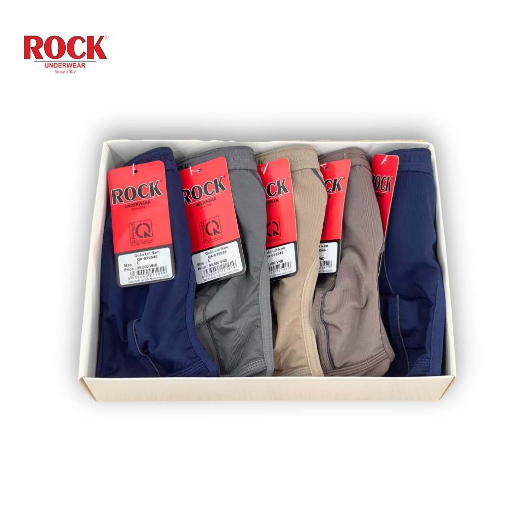 [Set 5 Quần] Quần Lót Nam Thun Lạnh ROCK Quà Tặng Co Giãn Thoải Mái, Quần Sịp Nam Cá Tính Thoải Mái Cả Ngày