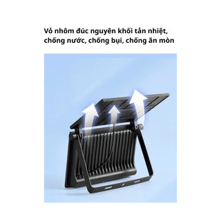 Đèn pha NLMT gấp gọn xoay 360 độ siêu sáng chống nước IP65 dùng ngoài trời tiết kiệm điện