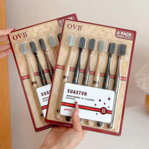 Vỉ 6 Bàn Chải Đánh Răng Lông Mềm Chiếc Nội Địa Trung, Bảo Vệ Răng Miệng Thiết Kế Sang Trọng