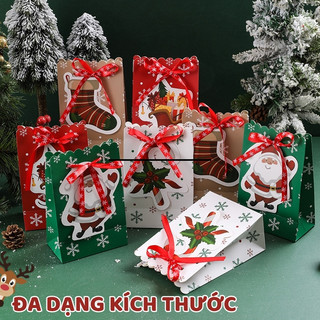 Túi quà tặng Giáng sinh sang trọng, phụ kiện gói quà trang trí sinh nhật, đồ gói quà tặng lễ hội Noel đa dạng mẫu mã d