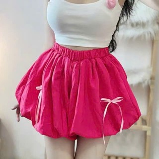 Quần Đùi Bí Phồng 2 Lớp Phối Nơ Lưng Thun Co Giãn Thoáng Mát,Quần Short Nữ Phối Nơ QU04 Rusy