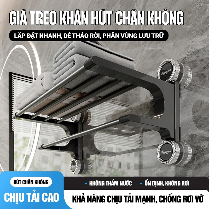 Kaleis Giá Treo Khăn Phòng Tắm Dán Tường Hút Chân Không - Cố Định Chắc Chắn, Dễ Lắp Đặt, Xoay Linh Hoạt