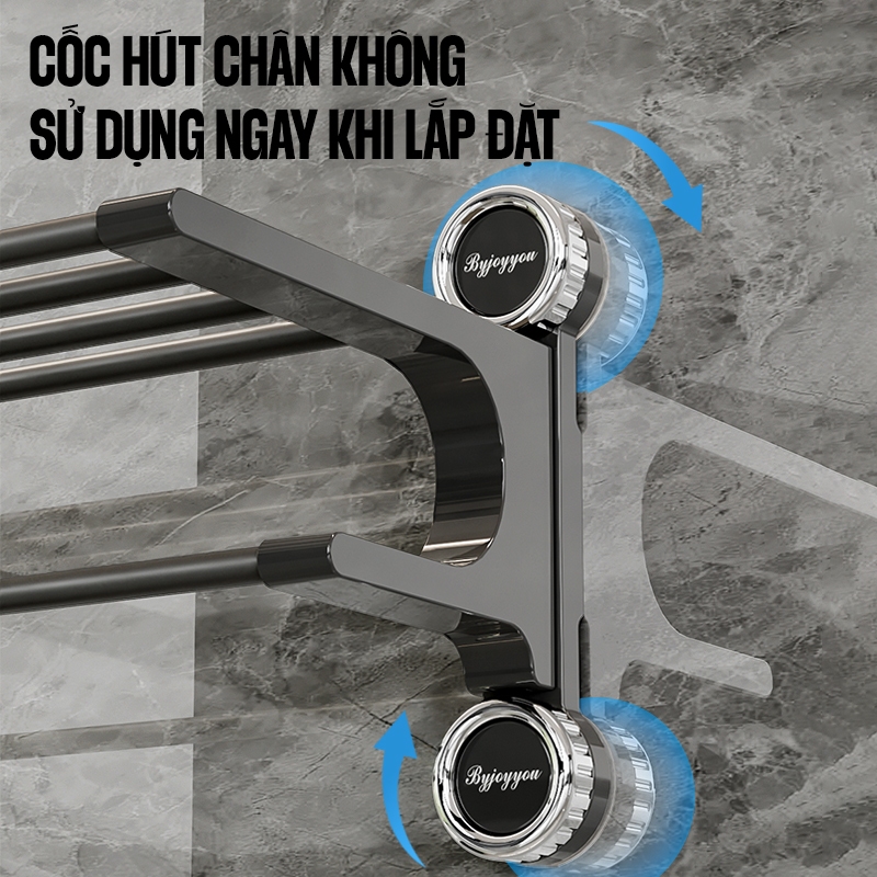 Kaleis Giá Treo Khăn Phòng Tắm Dán Tường Hút Chân Không - Cố Định Chắc Chắn, Dễ Lắp Đặt, Xoay Linh Hoạt