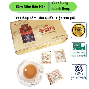 Trà Hồng Sâm Hàn Quốc - Hộp 100 gói thơm ngon, bổ dưỡng, tốt cho sức khỏe và tăng cường năng lượng ( hàng mới về )